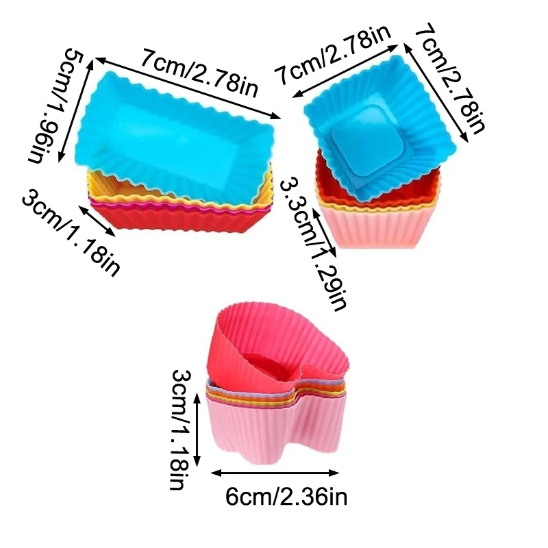 8PCS Silicone Lunch Box Dividers For Children Kids School Food Dividers For Bento Box Silicone Cupcake Liners Mold Baking Tools.
