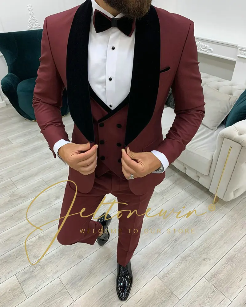 

2022 Latest Coat Pant Designs Men Suit Casual Slim Fit 3 Piece Tuxedo Tailor Groom Prom Party Blazer Masculino Costume Homme