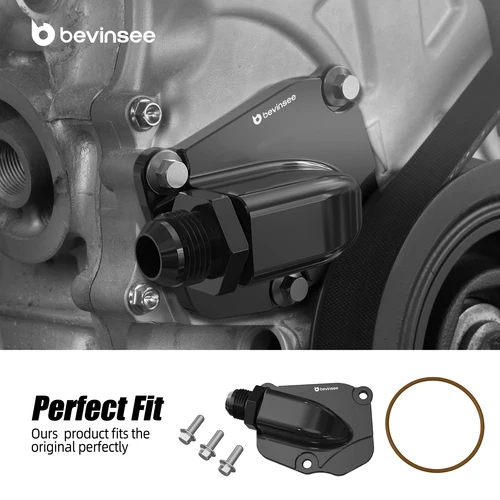 Imagen 2 del producto Para Honda K20 K24 cubierta de placa tensora de cadena de distribución de aluminio AN10 Turbo drenaje de aceite