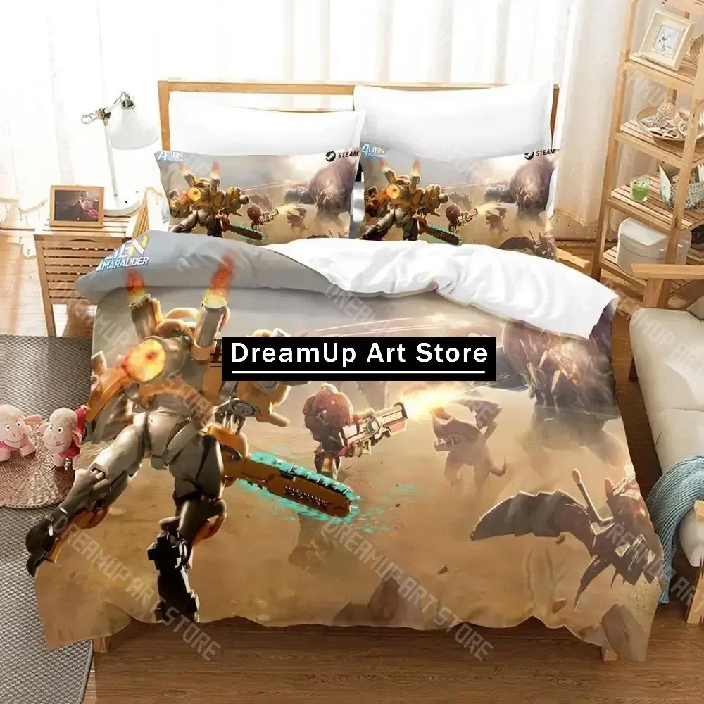 Exquisite 3D Print Alien Marauder Bedding Set Single Twin Full Queen King Size Bed Set Aldult Kid Bedroom Duvetcover Sets 3D Ani