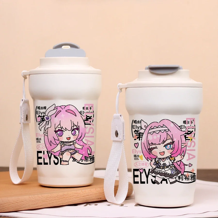 Anime Honkai Impact 3 Elysia Cosplay Thermal Mug Insulated Cup Thermos Water Bottle Stainless Steel Articles of Daily Use Gift