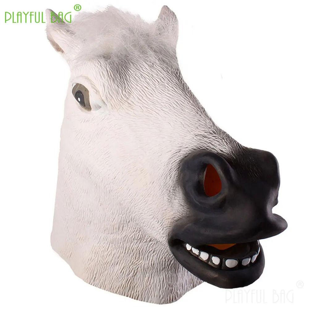 Masque de Tête de Cheval d'Halloween, Balle de Cosplay, Ensemble de Têtes d'Animaux Amusantes, Accessoires de Décoration, de Maquillage, de ix, Jouets pour Enfants, Cadeaux de Festival ZG266