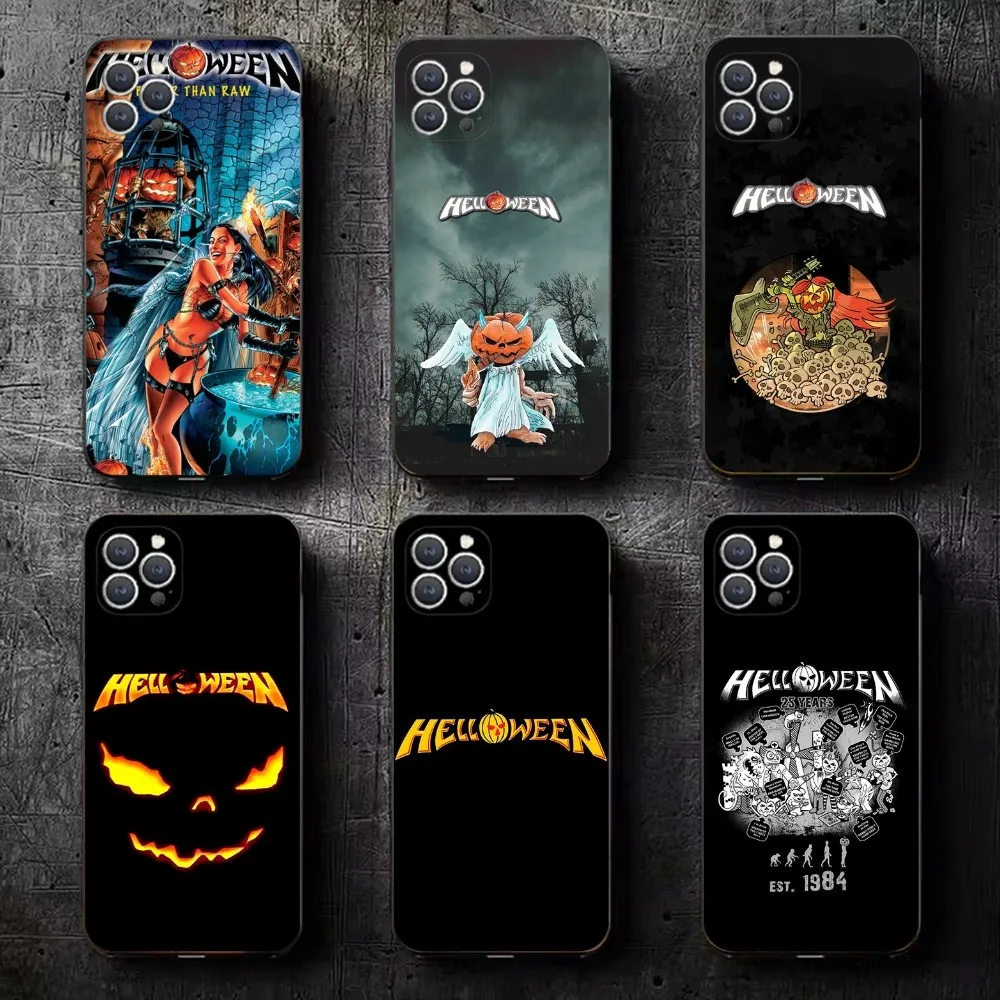 

H-Helloween Band Phone Case For iPhone 15,14,13,12,11,Plus,Pro Max,XS,X,XR,SE,Mini,8,7 Soft Silicone Black Cover