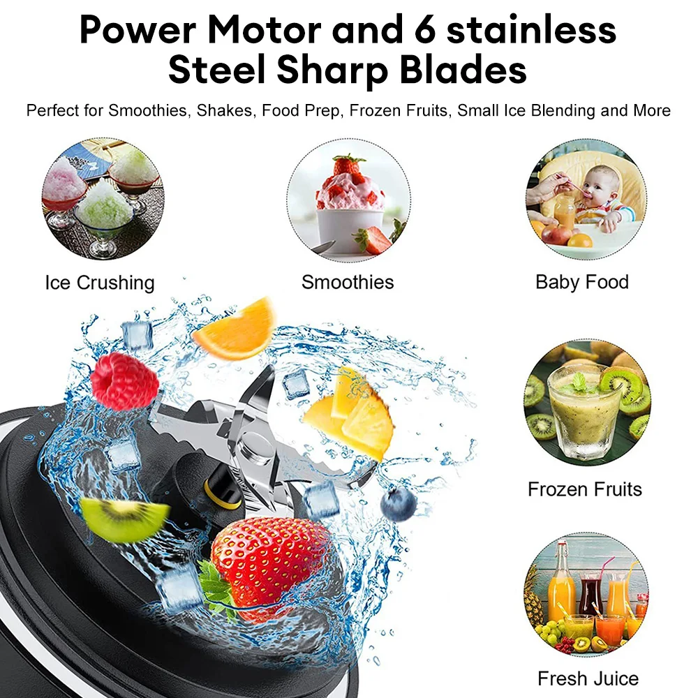 Portable 6-Blade Electric Juicer Blender 600ML Fruit Juicer Mixer USB Rechargeable Smoothies and Shakes Juicer Cup Juice Maker