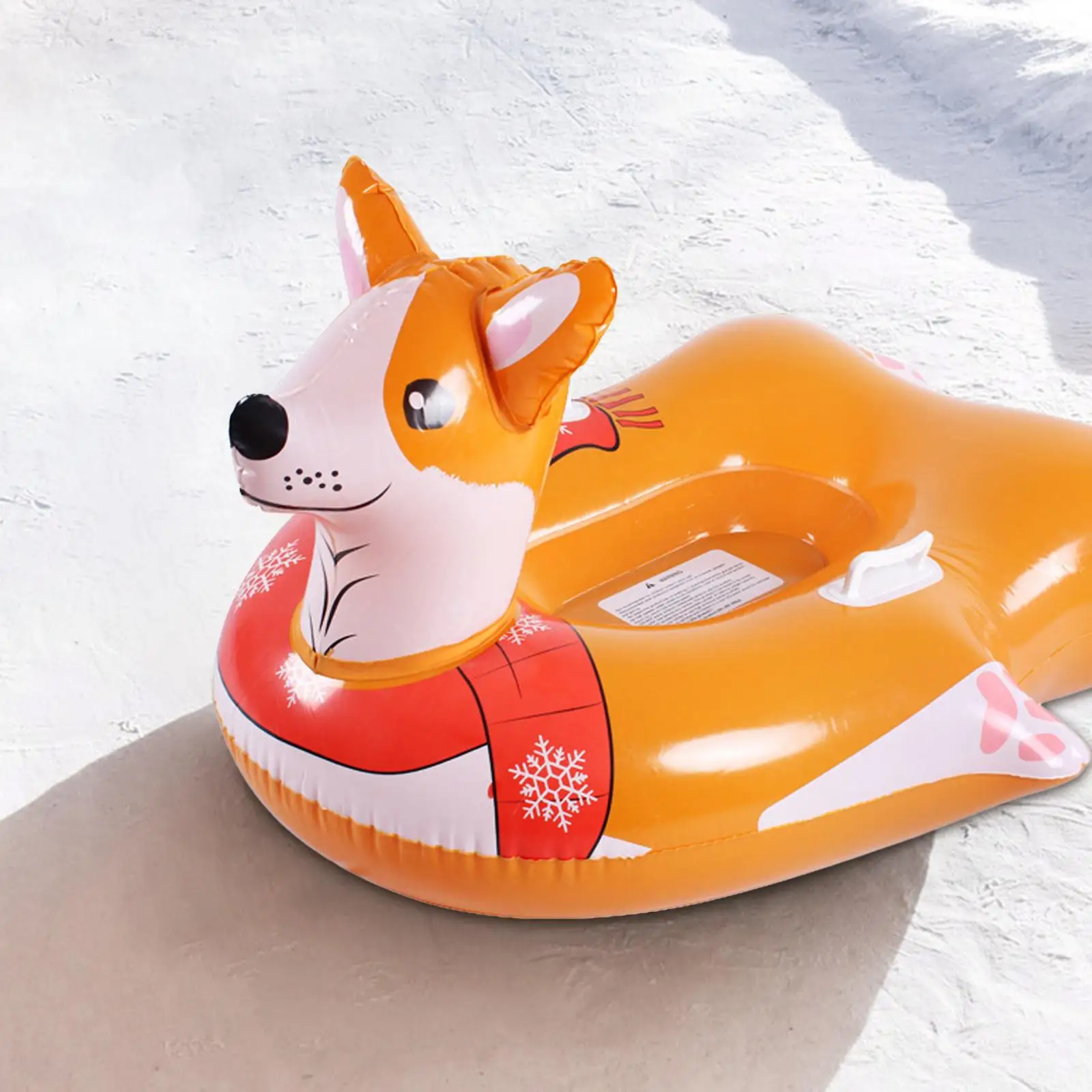 Inflatable Snow Tube Snow Sled Puppy Snow Tube Heavy Duty Portable Winter Snow Tube with Handles for Sledding Outdoor Games