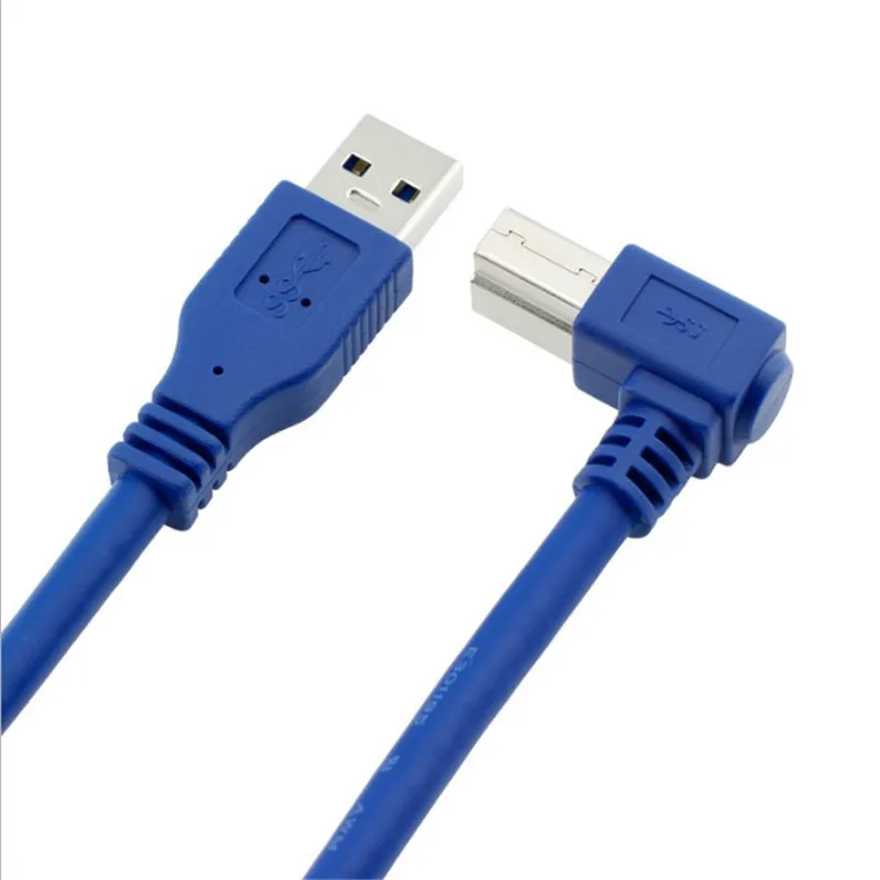 USB 3.0 A Male to Right 90 degree Angle USB3.0 Type B Male Cable AM/BM High Speed Printer Cable 0.3m/0.6m/1m/1.8m/3m