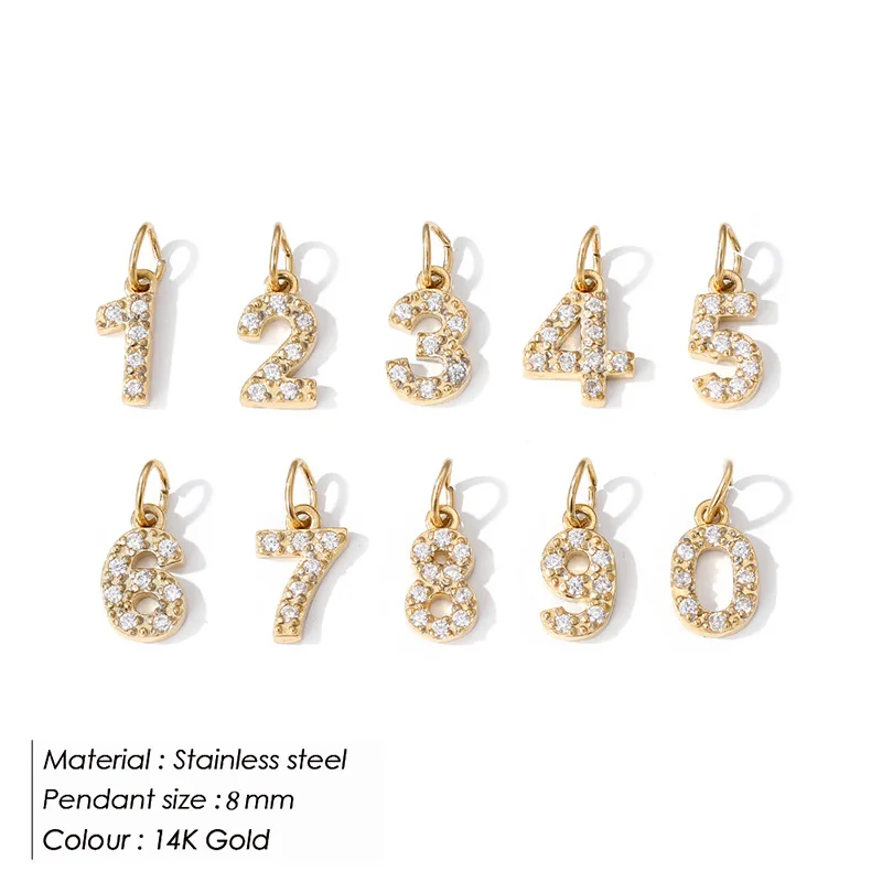 Initial 26 Letter Pendant Necklace and Bracelet Set with Zircon Charms Gold Plated Stainless Steel DIY Alphabet Jewelry
