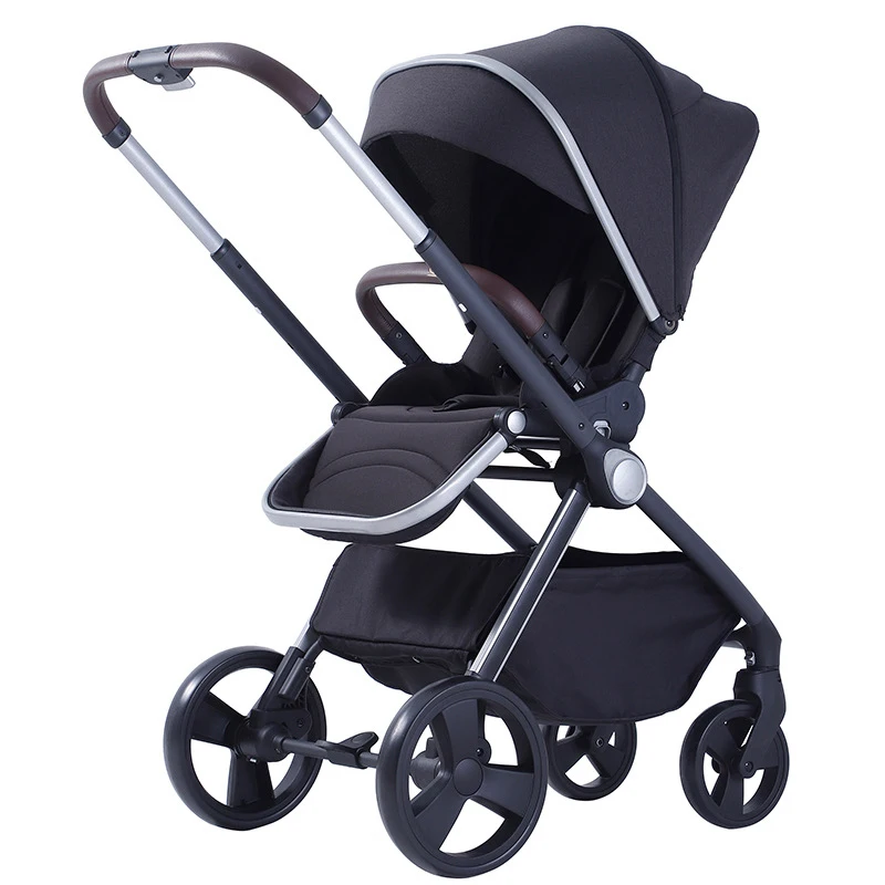 Baby bidirectional stroller with high view can lie down and sit folding with baby sleeping basket basket safety seat