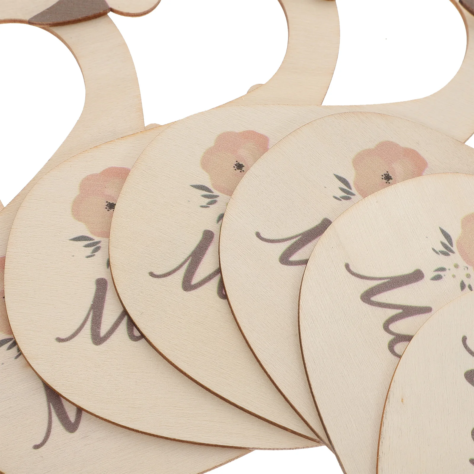 

7pcs Swan Shaped Hangers Wooden Closet Size Dividers for Baby Clothes with Month Labels Keeps Organized