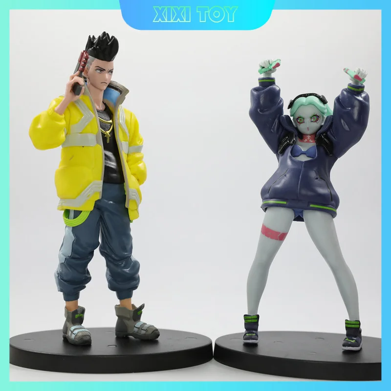 16cm Cyberpunk Edgerunners Rebecca Stand Raise The Gun David Anime Action Figure Collectible Desktop Toy Ornament Boys Gifts