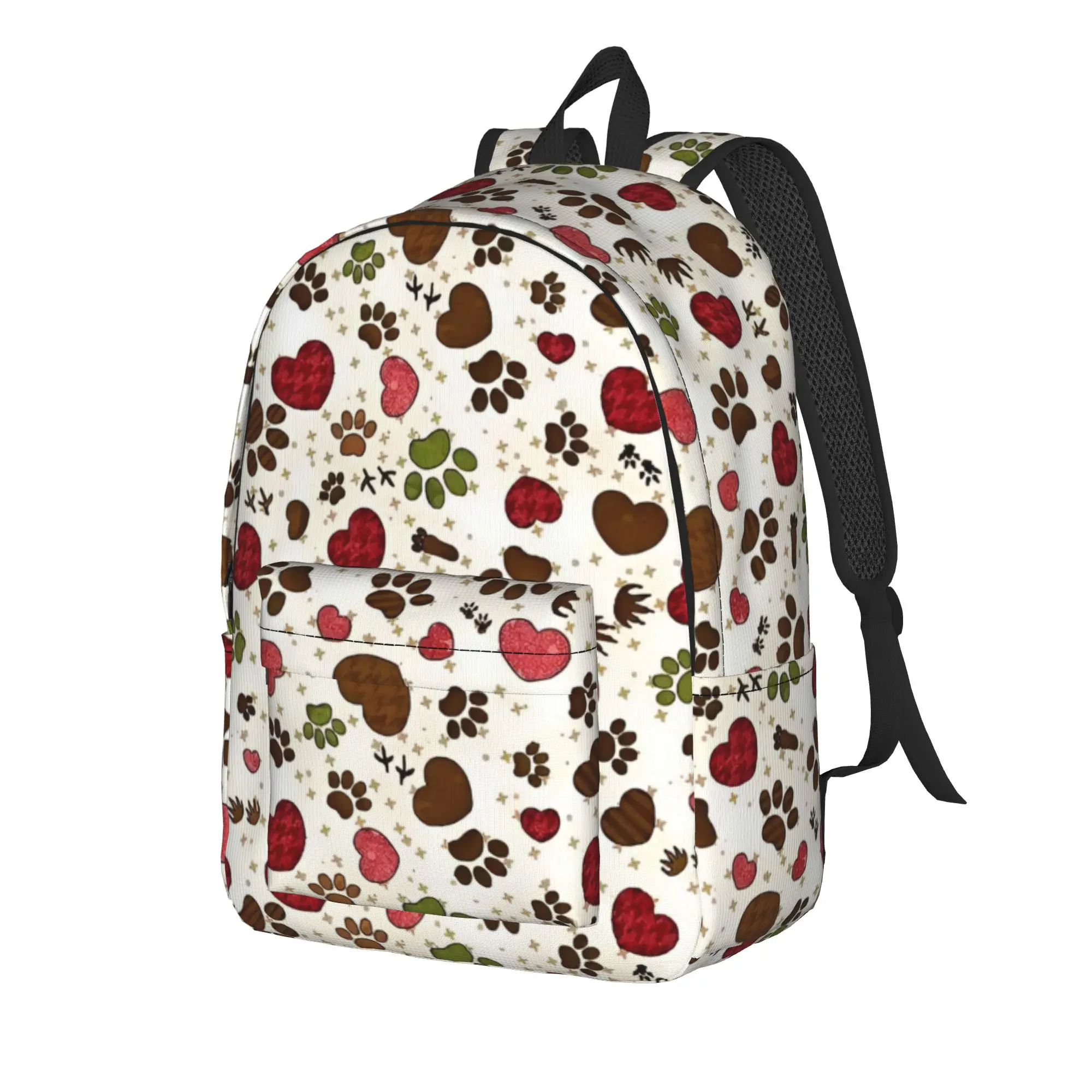 Dog Cat Paw Backpack for Men Women Casual Student Hiking Travel Daypack Animal Lover Laptop Shoulder Bag with Pocket