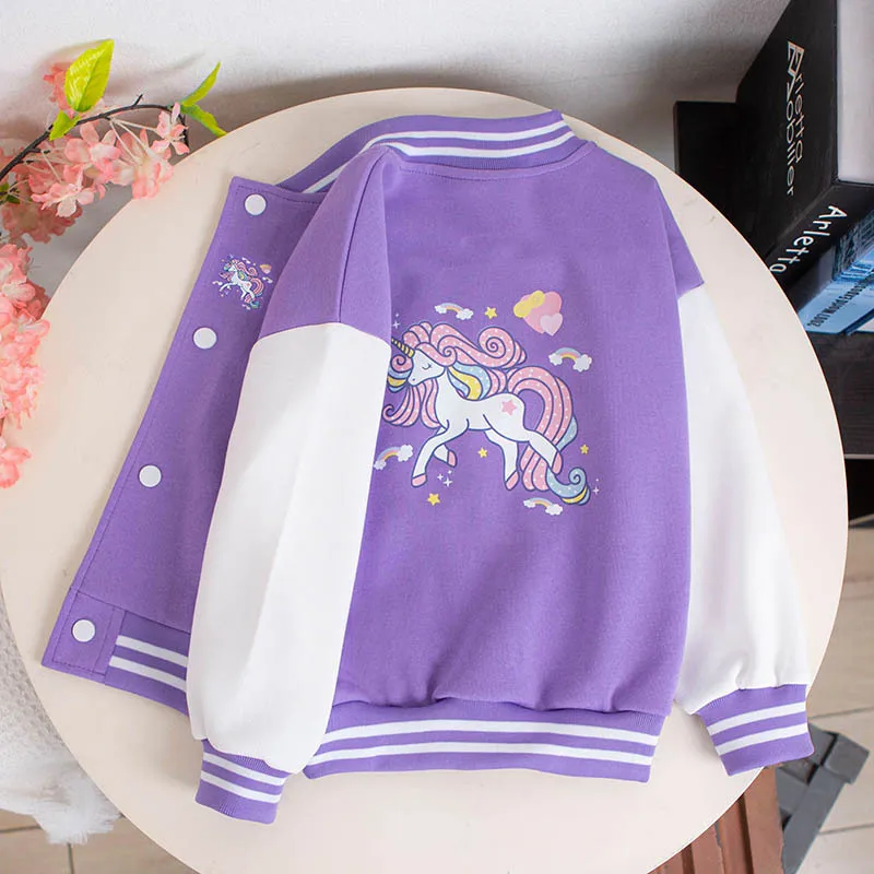 2023 Spring Autumn Teen Kids Baseball Uniform Coats New Fashion Jacket For Girls Sweatshirt Children Outerwear 4-12 Year