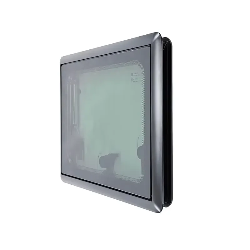 Hinged Tempered Glass Window for Camper RV with Integrated Blackout Curtain and Fly Mesh Acrylic Replacement Part for