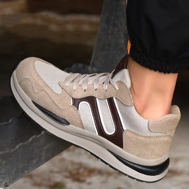 large size men's casual breathable steel toe covers work safety shoes summer tooling security boots outdoor worker safe sneakers