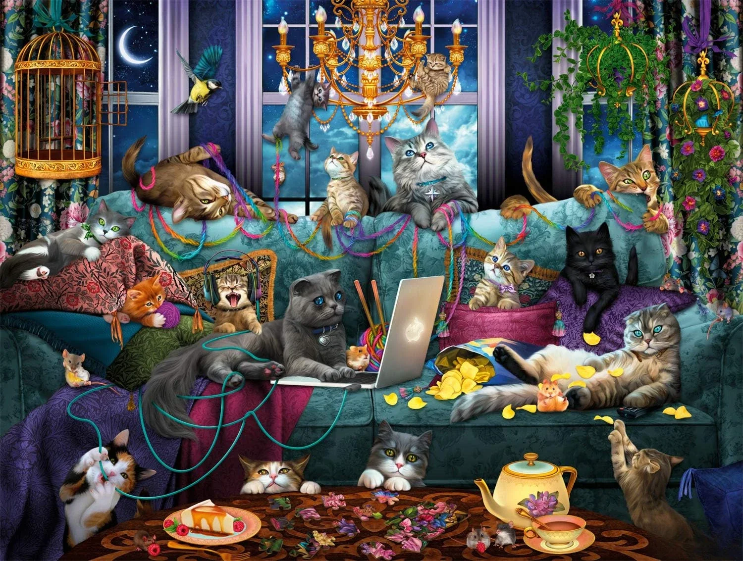 

Quarantine Cats Adult Wooden Puzzle 1000/500/300 Pieces Jigsaw Puzzles for Gameroom Bedroom Livingroom Party Birthday Gift