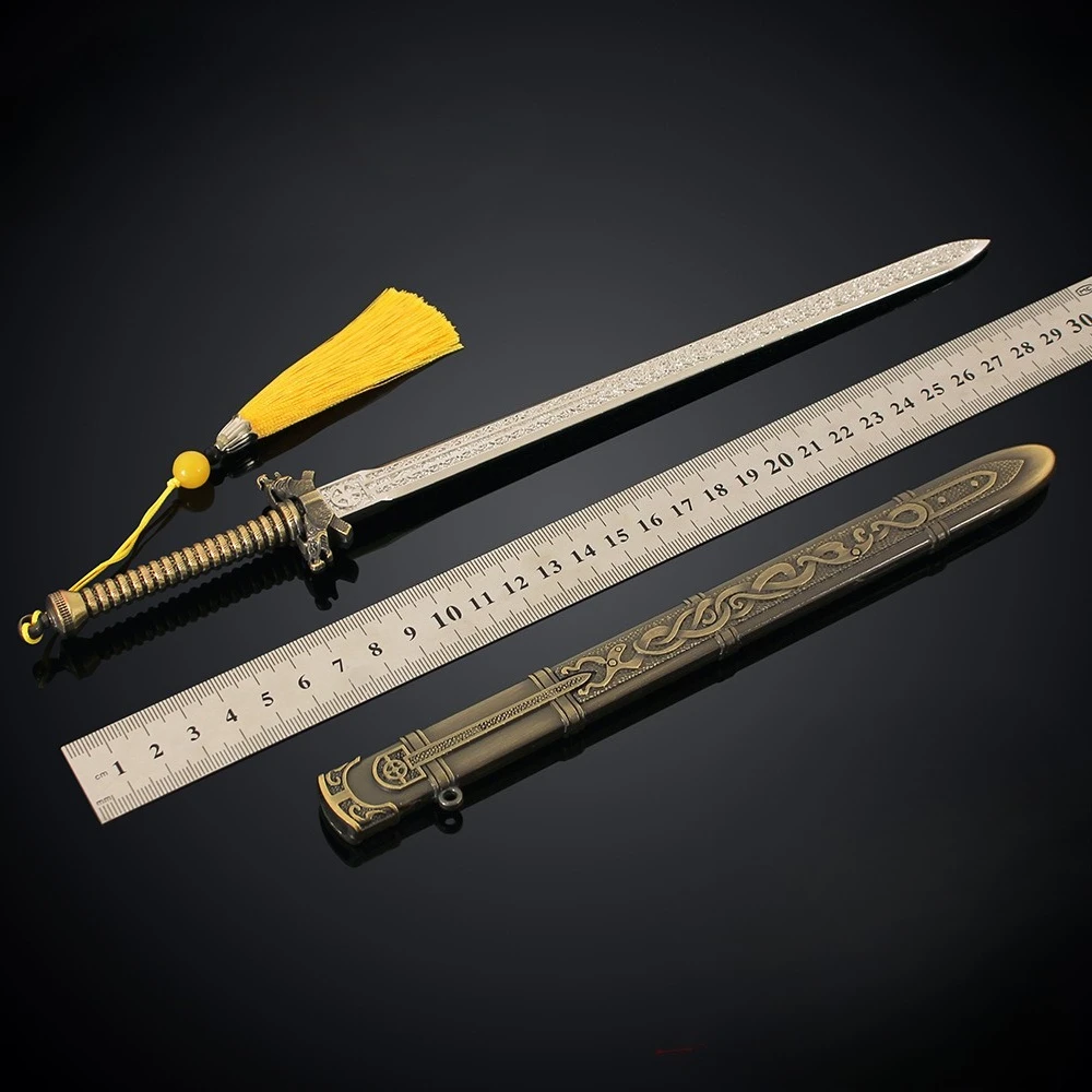 30 CM Chinese Oude Zwaard Spel Perifere Chong Ye Blade Metal Craft Wapens Model Collectible Bureau Ornament Creatieve Gift speelgoed