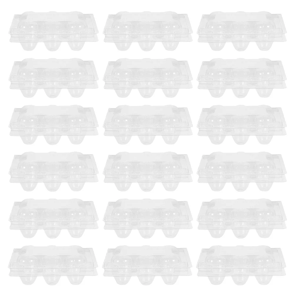 

100Pcs Quail Egg Cartons Clear PVC 6-Grids Trays Portable Egg Storage Packaging for Home Kitchen Restaurant Food Display