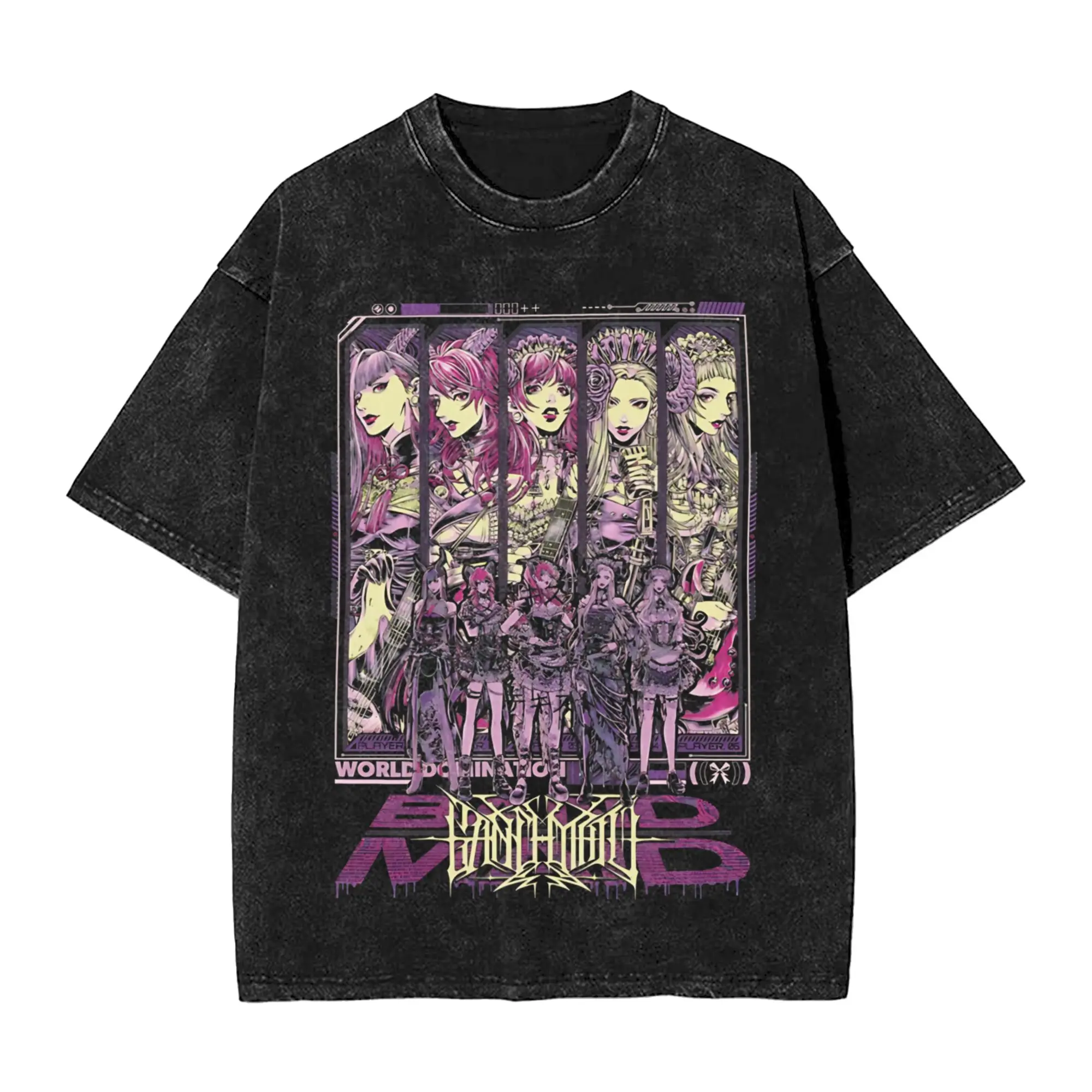 Band-Maiko Band Maid Rock Music Washed T Shirt Streetwear Hip Hop Vintage T-Shirt  Tee Shirt for Men Women Short Sleeve Street