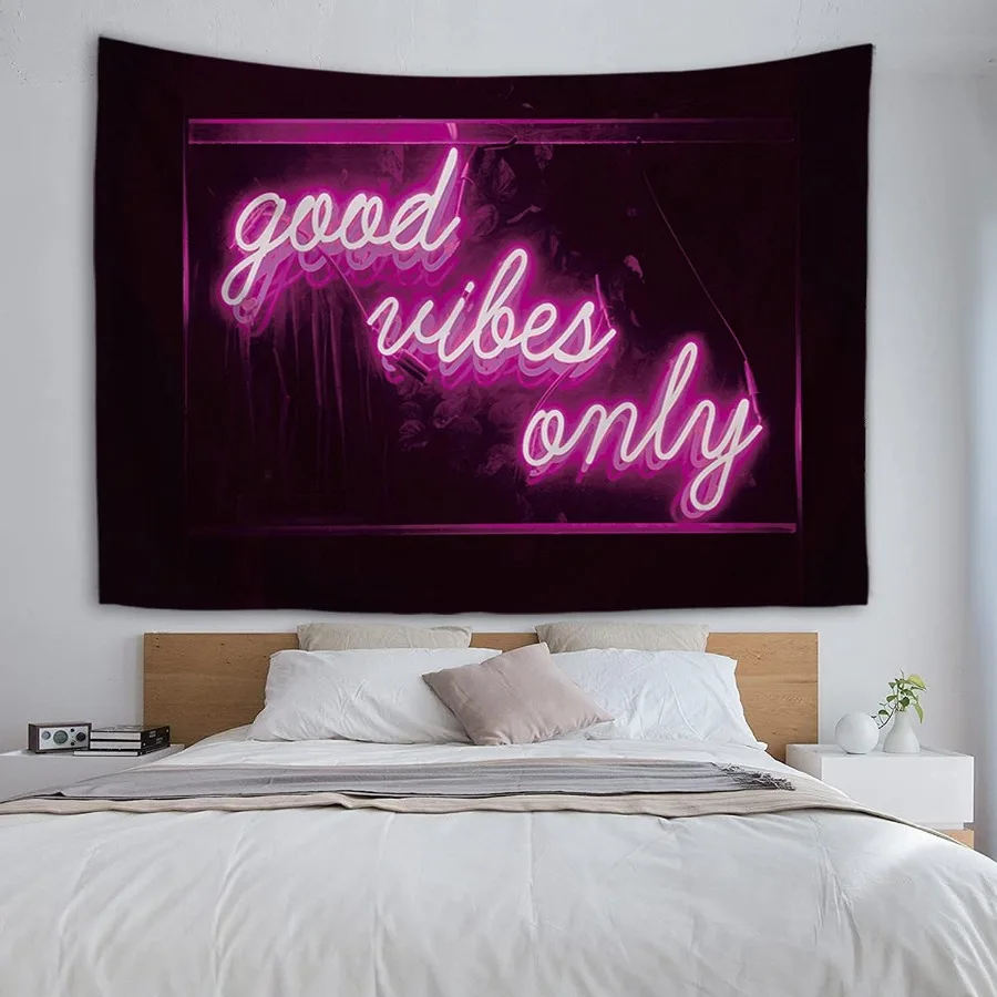 Good Vibes Only Neon Tapestry