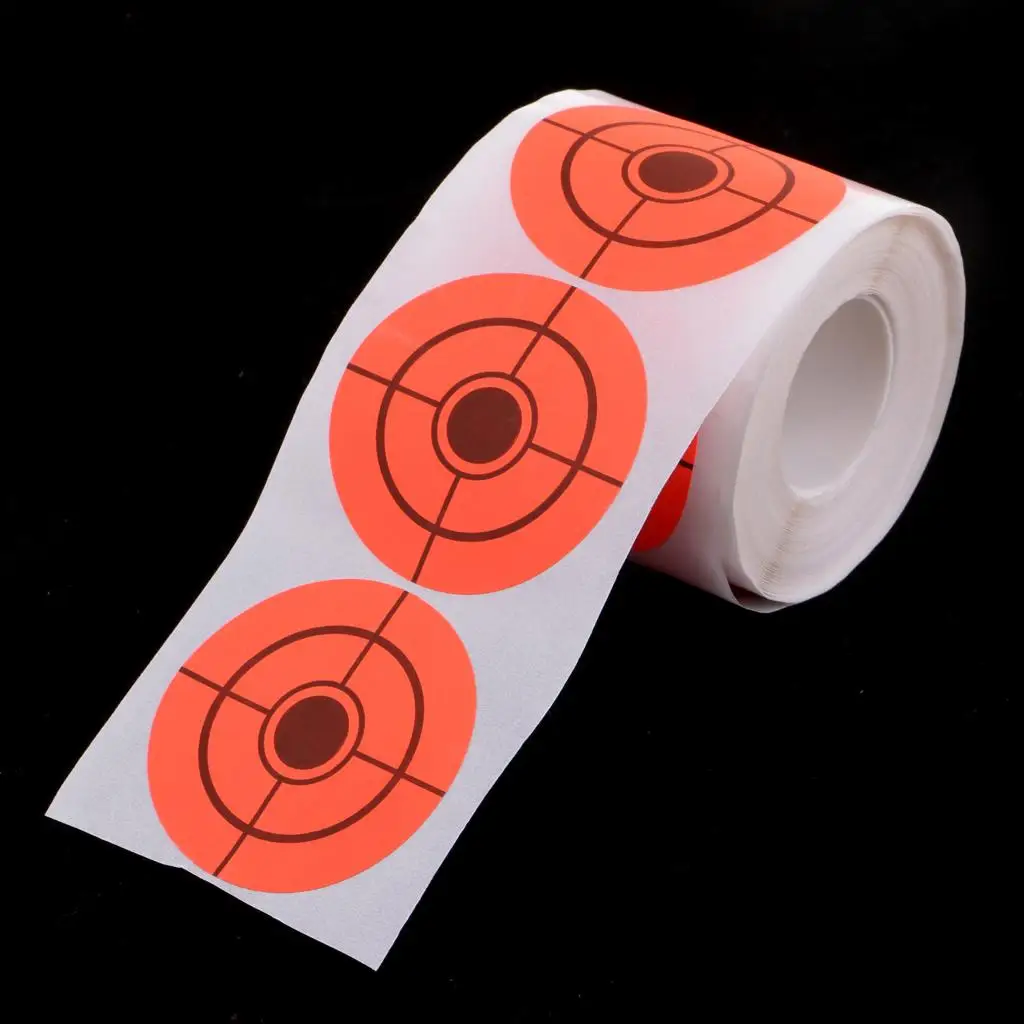 

250pcs 5cm Self–adhesive Paper Target Roll Florescent 2' Adhesive Shooting Target Stickers for Shooting Archery