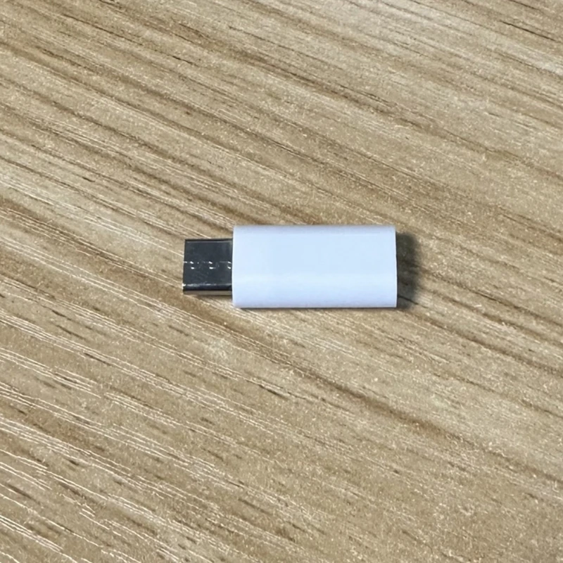 Mini USB Female to Type-C Male Adapter Corrosion-resistant Portable Converter White Support Charging & Data Transfer