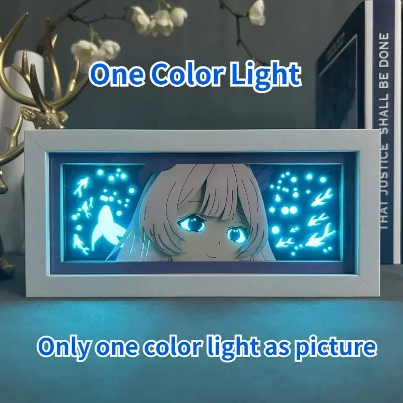 Anime Genshin Impact Manga Night Light Laser Carving Paper Lamp Light Box Table Lamp Room Decoration Perfect for Party and Gift