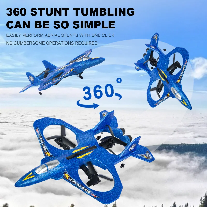 RC Plane With HD Camera 2.4G Radio Remote Control Aircraft Wide Angle Camera 360° Tumbling RC Fighter EPP Foam RC Toy Kid Gifts