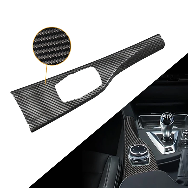 

Car Real Carbon Fiber Central Console Multimedia Button Decor Cover Trim RHD for BMW 3 4 Series F30 F31 F34 GT F32 F36