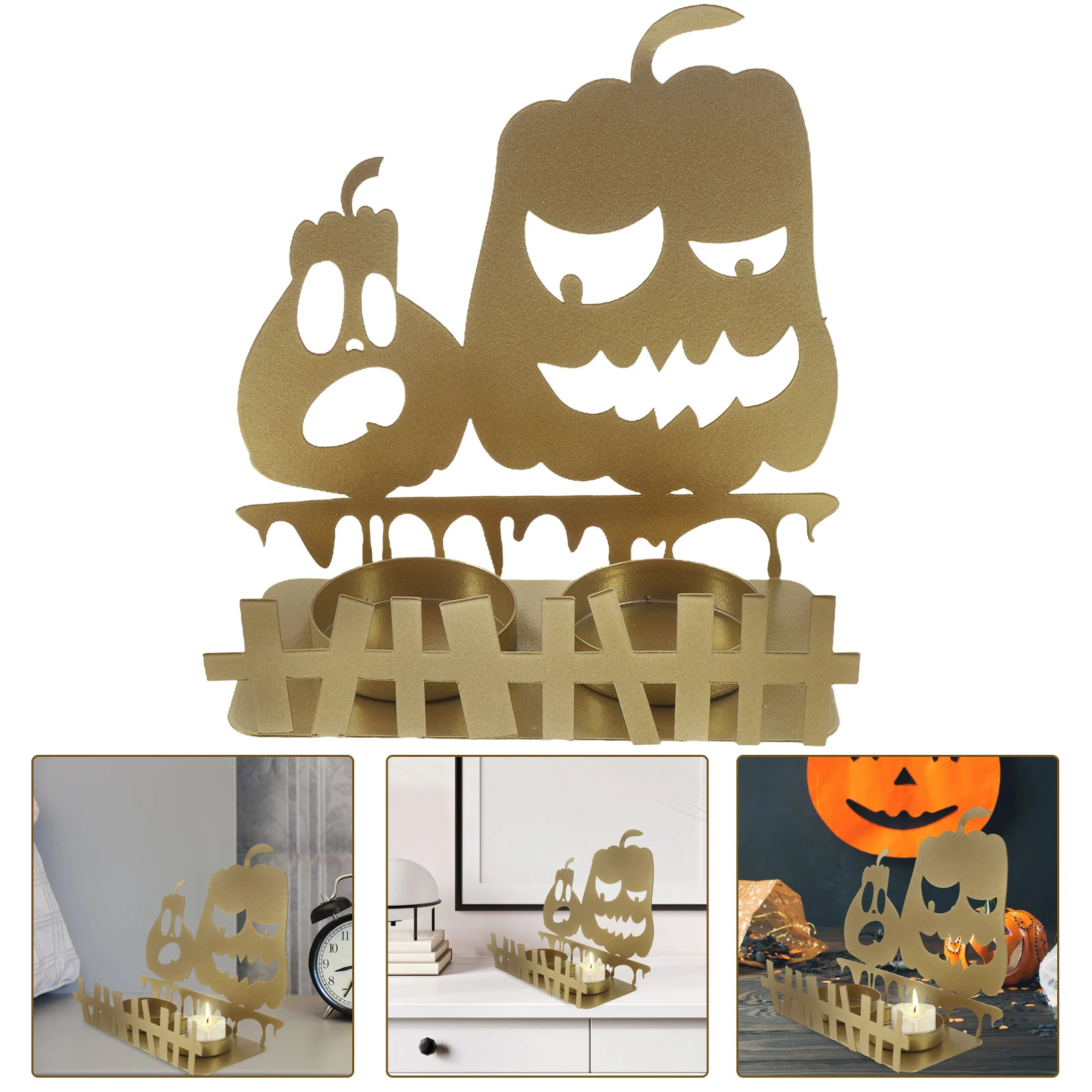 

Creative Ghost Projection Holder Iron Metal Halloween Party Decor Stand Tealight Holder Desktop Decoration