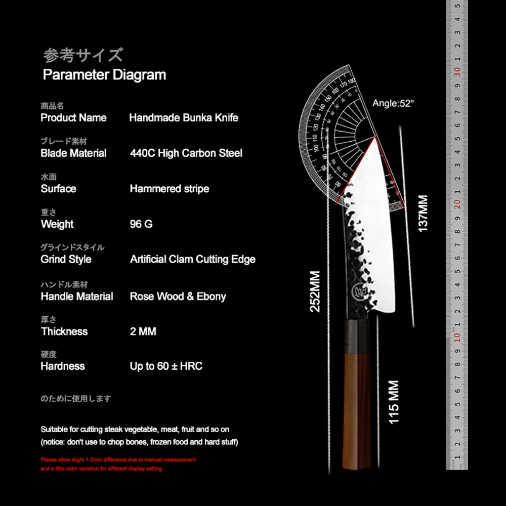Grandsharp 5.5 Inch Kiritsuke Knife Handmade Forged High Carbon Kiritsuke Kitchen Chef Knife Meat Fruit Fish Vegetables Cutter