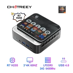 Chatreey AN3P Mini PC R7 H 255 Gaming Desktop Computer with WiFi 6/Bluetooth 5.2/HDMI/DP