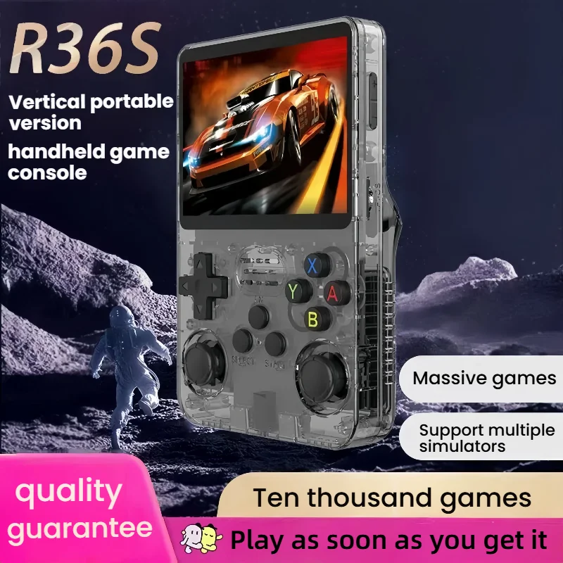 128G R36S Retro Handheld Video Game Console Linux System 3.5 Inch IPS Screen R35s Pro Portable Pocket Video Player 64GB Games