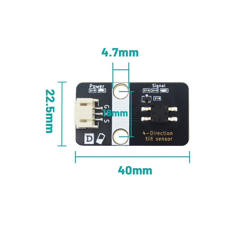 Four way tilt sensor module tilt switch module angle sensor ph2.0 anti reverse connection compatible with LEGO