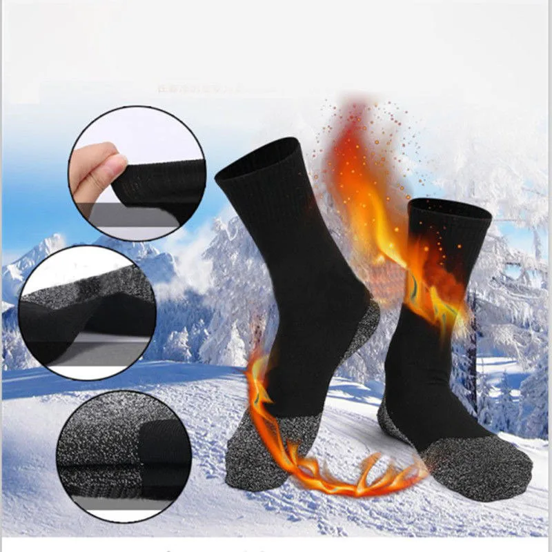 Winter Warm Socks Black Unisex Hiking Socks Unisex Thermal Warmest Breathable Soft Size S-XL