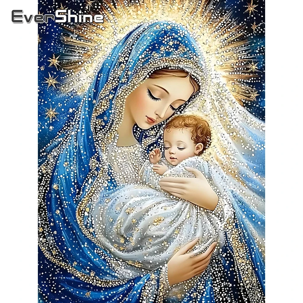 Evershine New Arrival Diamond Painting Woman Portrait Religion Full Square Round Diamond Mosaic Baby Kid DIY Craft Home Decor