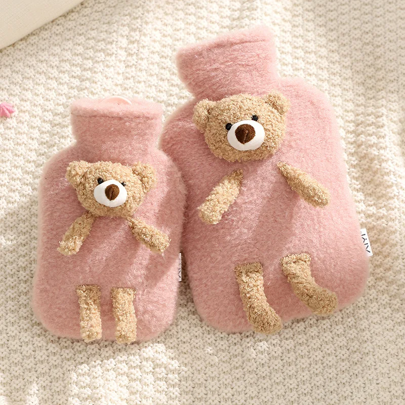 

Cute Plush Bear Warm Water Bag PVC Material Injection Recyclable Hand Warmer Hot Bottle Portable Winter Warmth cute