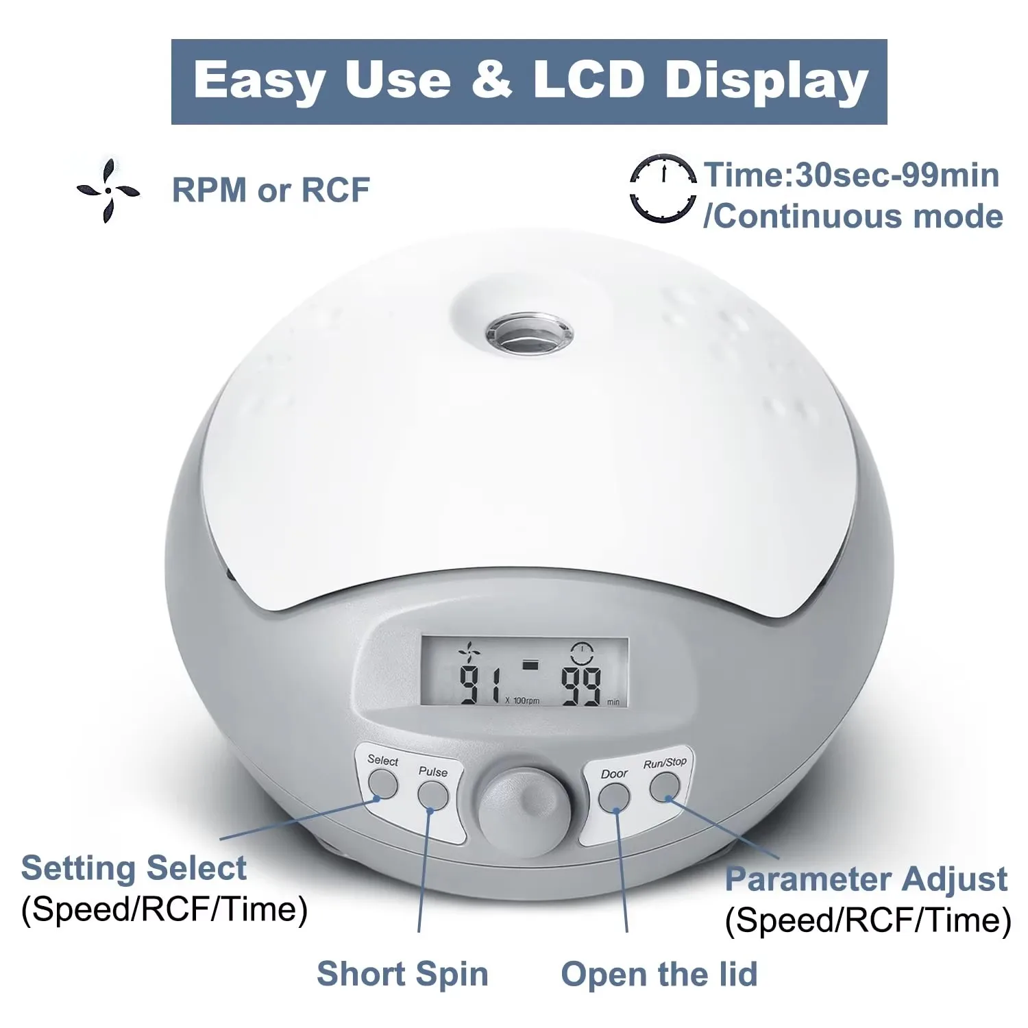 IKEME High Speed Mini Centrifuge Machine Hospital Clinical LCD Digital 15000rpm 0.2/0.5/1.5/2ml PCR Biology laboratory Centrifug