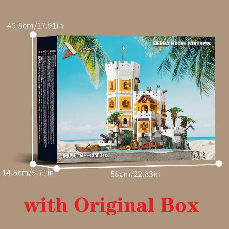 

Original Box MOC Pirate Serie Fort Watchtower Priso Island Building Blocks Fortress Defense At Sea House Bricks Birthday Gifts