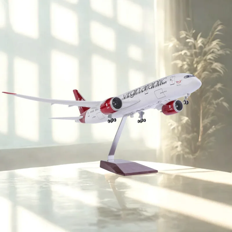 

Airplane Plane Aesthetic Room Decor 47cm Scale Diecast Resin Aircraft Virgin B787 Airline Plane Model Collection Display