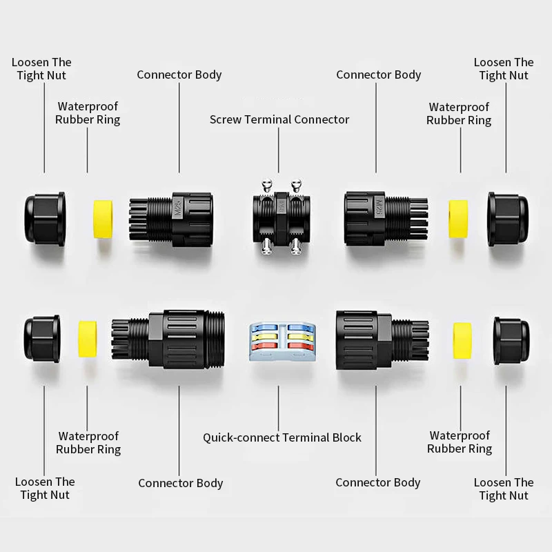 32A 250A موصلات الأسلاك الخارجية IP68 مقاوم للماء سدادة لولبية سريعة 1Pin 2Pin 3Pin محطة الفاصل تحت الأرض للضوء LED #5