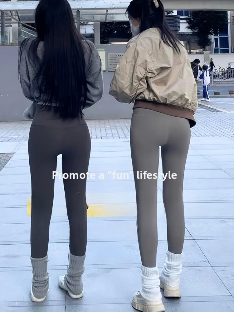 Ceperphu Fce Foderato Arca Morso Pantaloni da yoga Pantaloni lunghi a vita alta Thi Bot da esterno Non è necessario togliere Abbigliamento casual