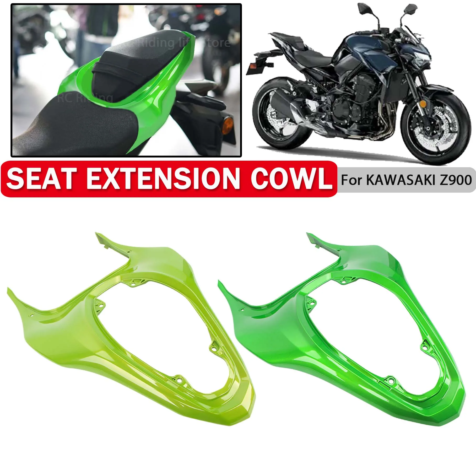 

Motorcycle Upper Rear Seat Extension Fairing Cowl Panel Tail Winglets Cover For Kawasaki Z900 Z 900 900Z 2017-2021 2022 2023