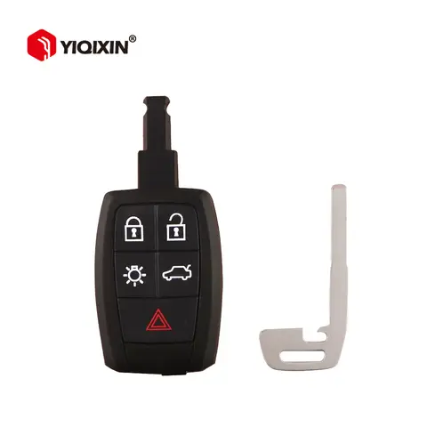 YIQIXIN 스마트 원격 자동차 키 쉘 포브 케이스 커버, 볼보 C30 C70 XC90 V70 S60 V40 V50 2006-2011, 삽입 블레이드 포함, 5 버튼