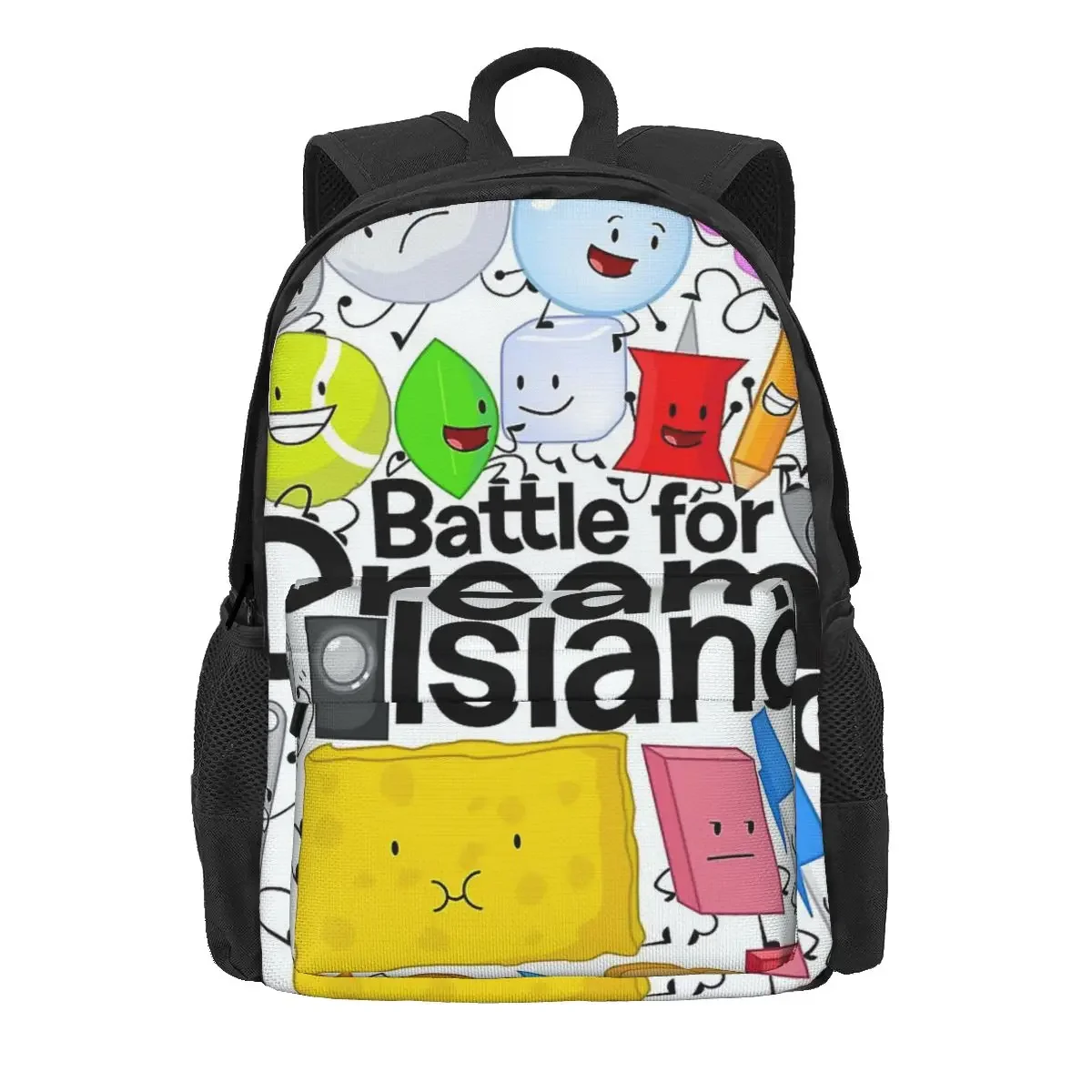 BFDI Poster White Backpacks Boys Girls Bookbag Children School Bags Cartoon Kids Rucksack Travel Rucksack Shoulder Bag