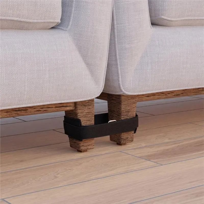 N04R Couch Connector Straps(4 Pcs), Heavy Duty For Securing Straps For Securing Couch& Loveseat Legs, Sectional Sofa Fasteners