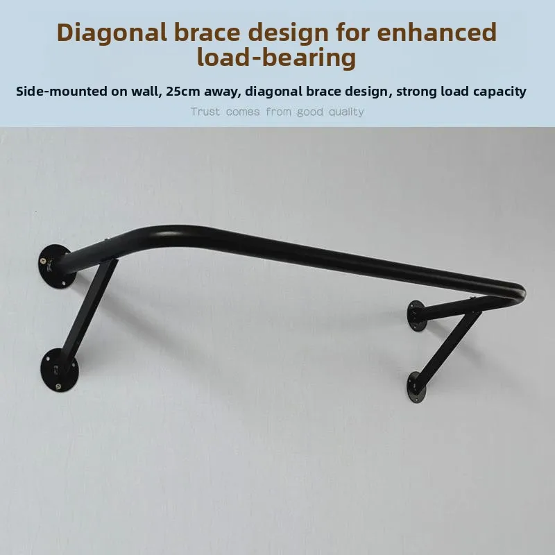 

Wall-Mounted Iron Art Clothes Hanger Display Ra for Men's And Women's Clothing Stores round Tube Vertical And Horizontal Ha...