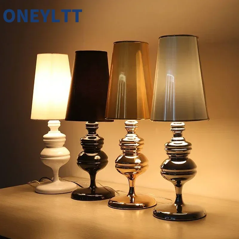 

Nordic fashion bedroom bedside lamp simple modern study living room creative personality art guardian desk lamp Button Switch