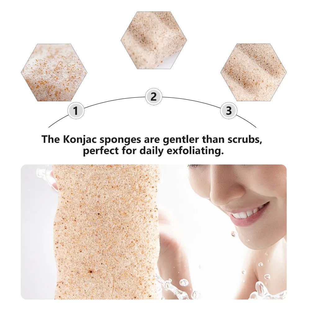 1Pcs Natural Konjac Facial Sponge Beige Soft Exfoliating Cleaning Puff Makeup Remover Skin Care Face Washing Pad view 4