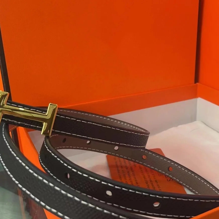 Cinto de couro feminino, fivela suave de alta qualidade, calças de couro de duas camadas com design simples, moderno e casual