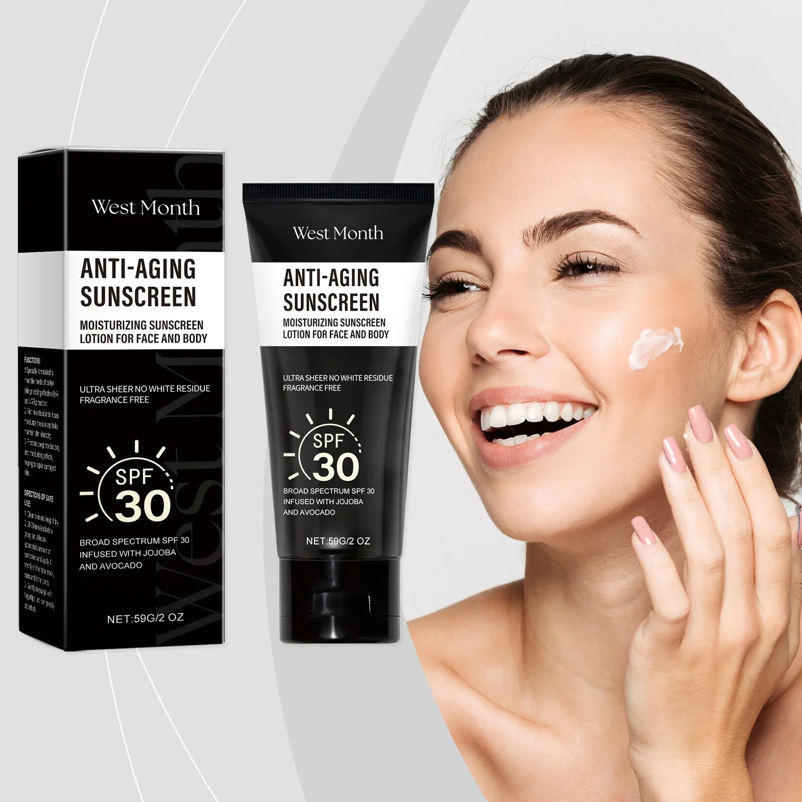 Face Body Protective Cream Daily Sunscreen for Face and Body - Provides Long-Lasting Protection and Improves Skin Texture